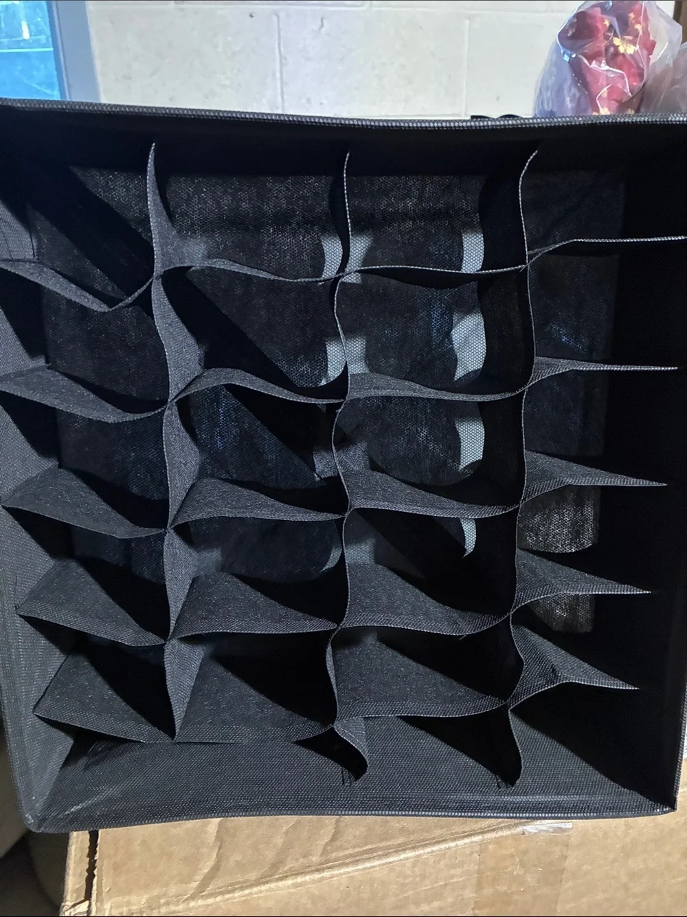 Collapsible Black Grid Storage Organizer Cube